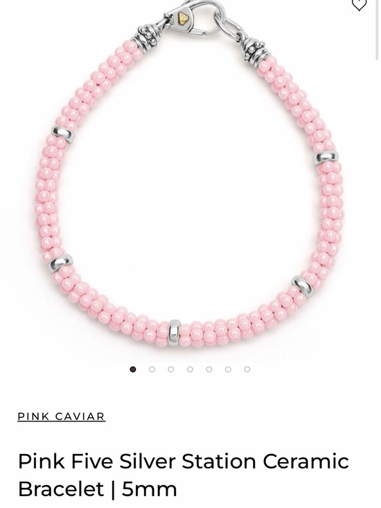 Jewelry - Pink Five Silver Station Ceramic Bracelet - Pink Caviar